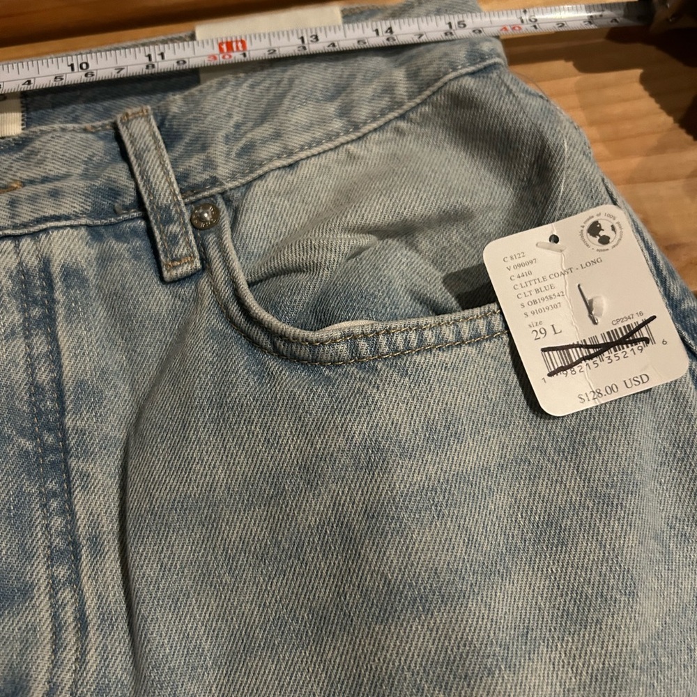 FREE PEOPLE WE THE FREE Ripple Wide Leg Crop Jeans NWT 29L LONG - Picture 7 of 14
